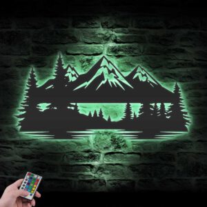 Nature-Mountain-Forest-Metal-Wall-Art-LED-Light-2-1