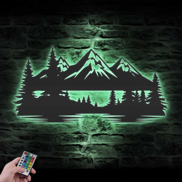 Nature-Mountain-Forest-Metal-Wall-Art-LED-Light-2-1