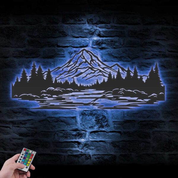 Nature-Mountain-Forest-Metal-Wall-Art-LED-Light-2