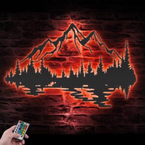 Nature-Mountain-Forest-Metal-Wall-Art-LED-Light-3-2