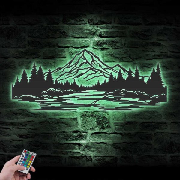 Nature-Mountain-Forest-Metal-Wall-Art-LED-Light-6