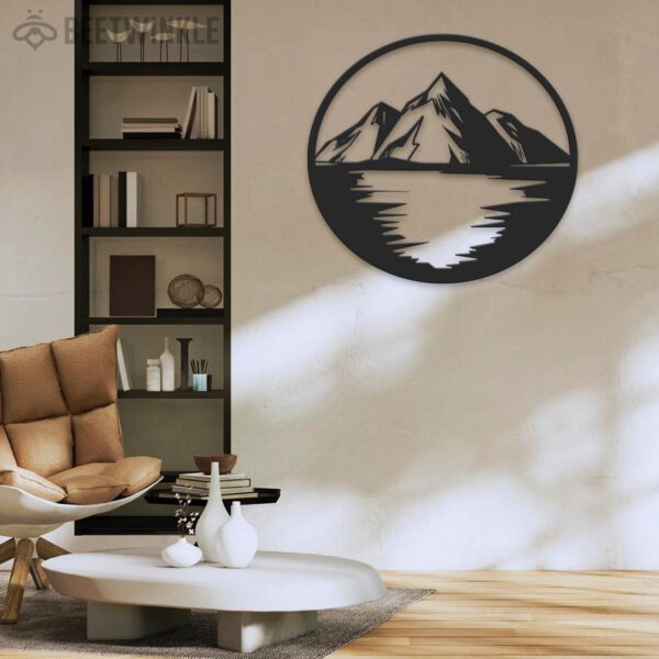 Nature-Mountain-Lake-Life-Metal-Wall-Art-LED-Light