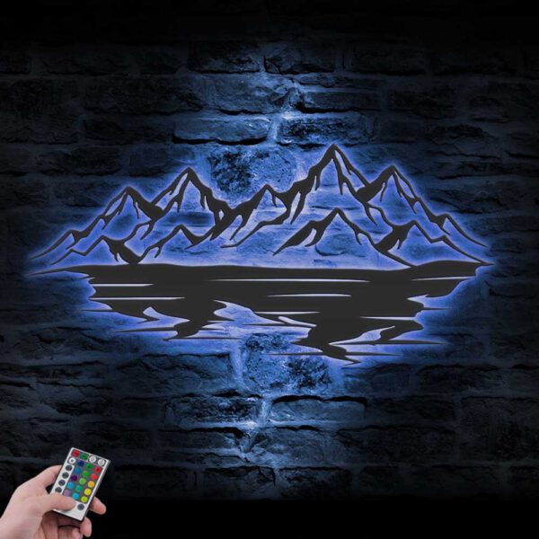 Nature-Mountain-Range-Metal-Wall-Art-LED-Light