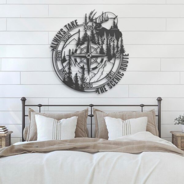 Nautical-Wild-Compass-Metal-Wall-Art-LED-Light-5