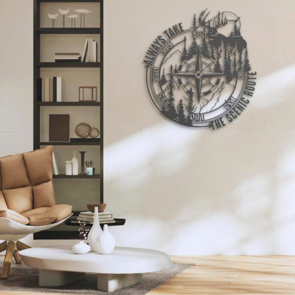 Nautical-Wild-Compass-Metal-Wall-Art-LED-Light-7