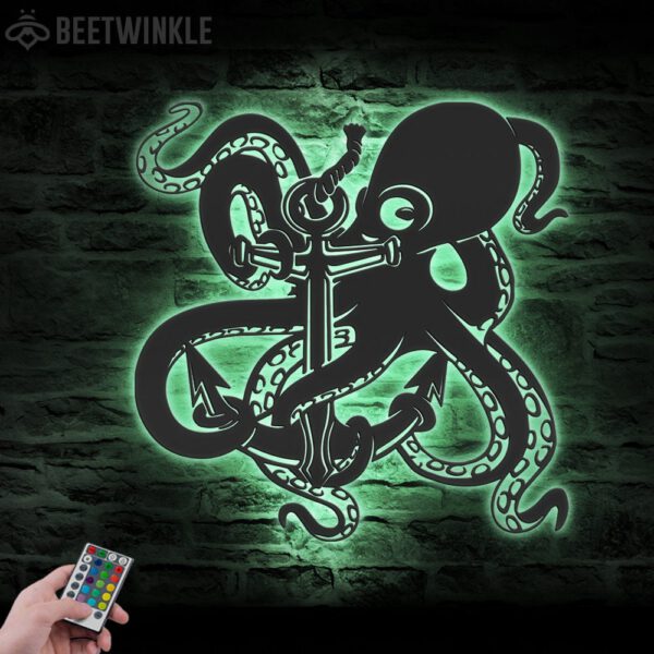 Octopus-And-Anchor-Metal-Wall-Art-LED-Light-5