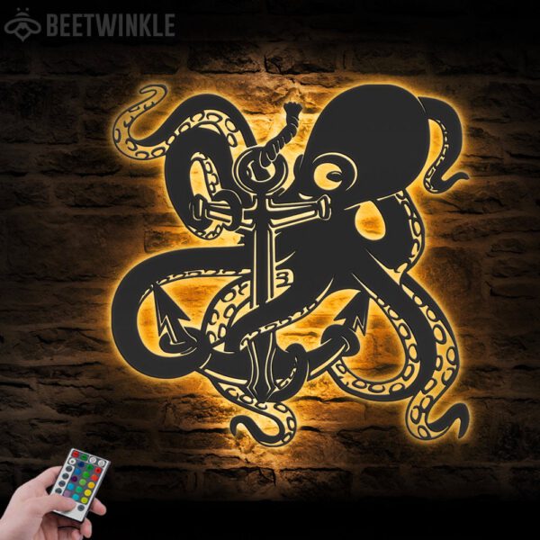 Octopus-And-Anchor-Metal-Wall-Art-LED-Light-6