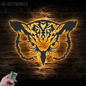 Owl-Metal-Wall-Art-with-LED-Light-3