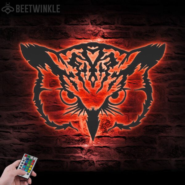 Owl-Metal-Wall-Art-with-LED-Light-8