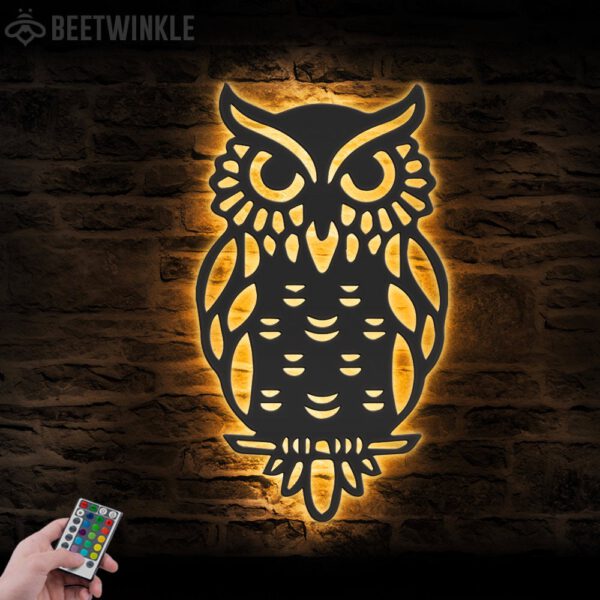 Owl-Metal-Wall-Art-with-LED-Light_2