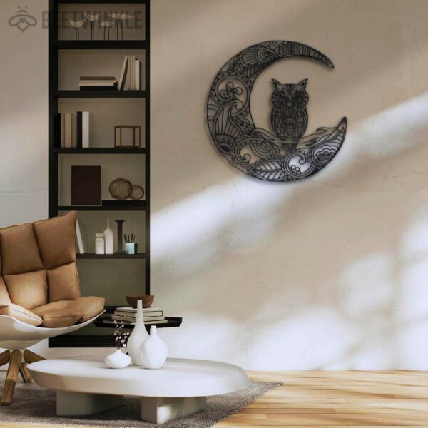 Owl-On-The-Moon-Metal-Wall-Art-with-LED-Light