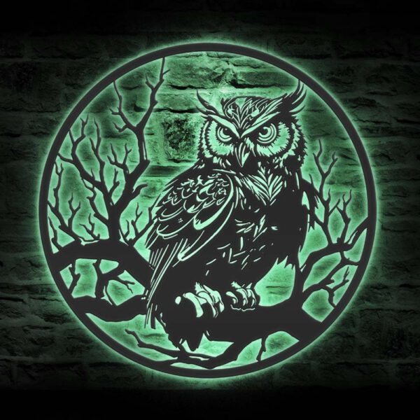 Owl-On-the-Branch-Metal-Wall-Art-with-LED-Light-4-1