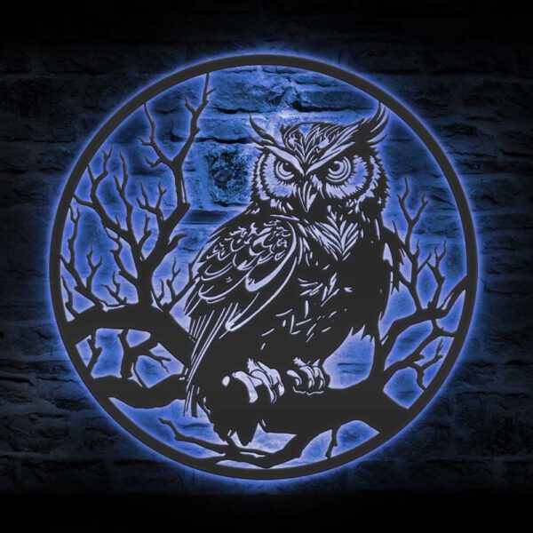 Owl-On-the-Branch-Metal-Wall-Art-with-LED-Light-5-1