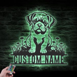 Personalized-Baby-Bulldog-Metal-Wall-Art-LED-Light_1