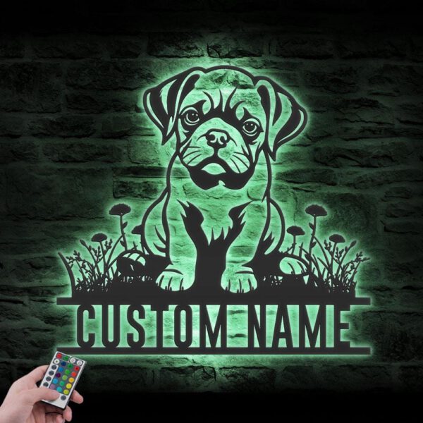 Personalized-Baby-Bulldog-Metal-Wall-Art-LED-Light_1