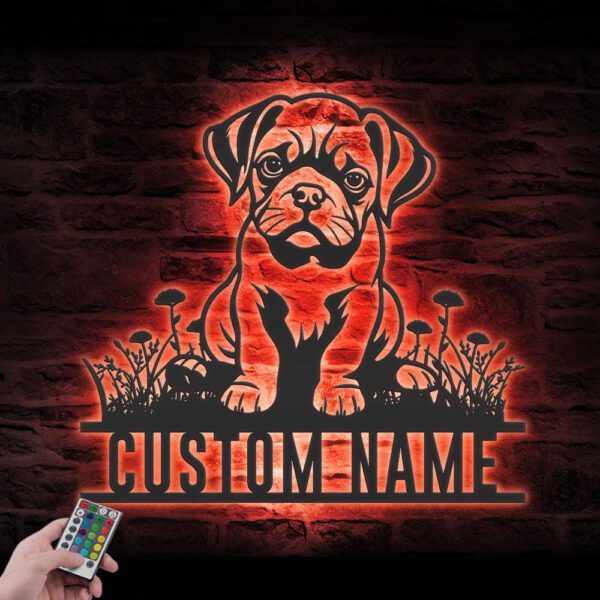 Personalized-Baby-Bulldog-Metal-Wall-Art-LED-Light_4