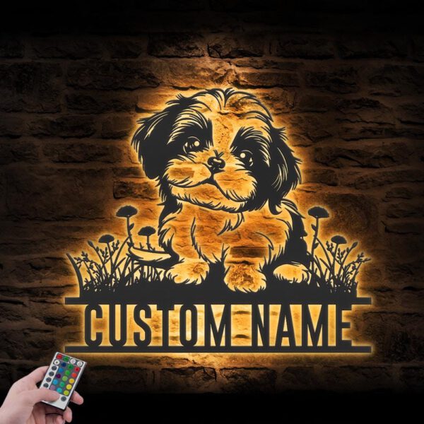 Personalized-Baby-Shih-Tzu-Metal-Wall-Art-LED_2