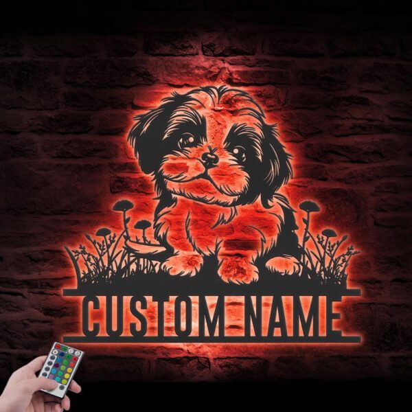 Personalized-Baby-Shih-Tzu-Metal-Wall-Art-LED_3