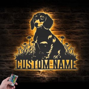 Personalized-Dachshund-Metal-Wall-Art-LED-Light_2