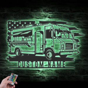 Personalized-Fast-Food-Truck-US-Flag-Metal-Wall-Art-LED-Light_1