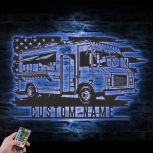 Personalized-Fast-Food-Truck-US-Flag-Metal-Wall-Art-LED-Light_2