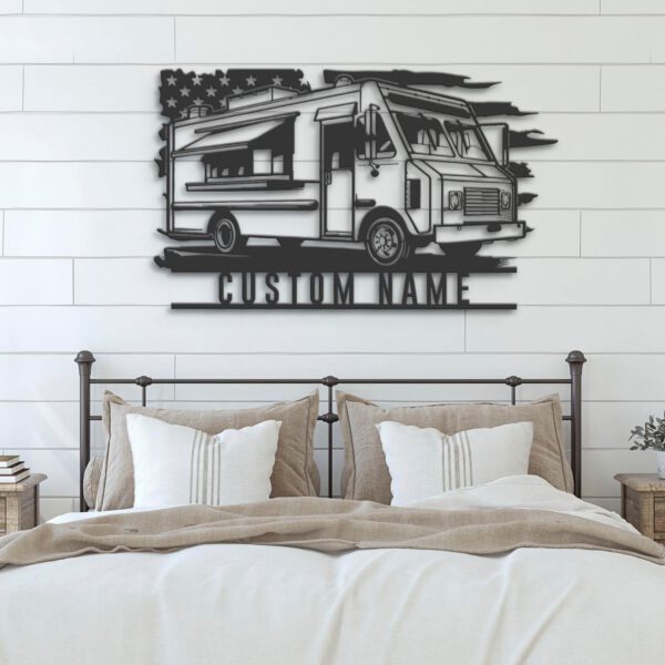 Personalized-Fast-Food-Truck-US-Flag-Metal-Wall-Art-LED_1