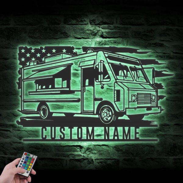 Personalized-Fast-Food-Truck-US-Flag-Metal-Wall-Art-LED_8