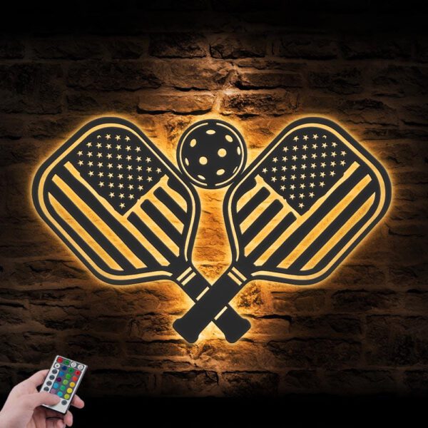 Pickleball-US-Flag-Metal-Wall-Art-LED-Light