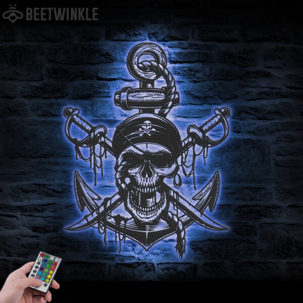 Pirate-Skull-Swords-Anchor-Metal-Wall-Art-LED-Light