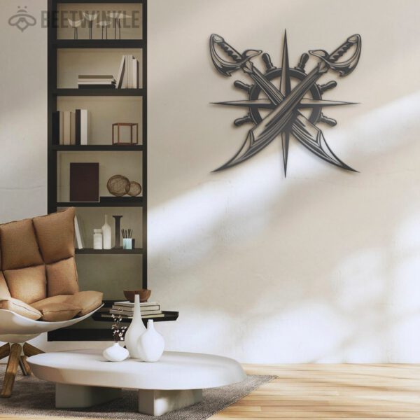 Pirate-Steering-Wheel-And-Crossed-Swords-Metal-Wall-Art-LED-Light-6