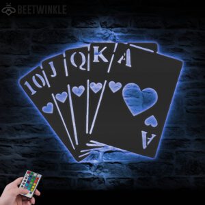 Poker-Cards-Casino-Metal-Wall-Art-LED-Light-3