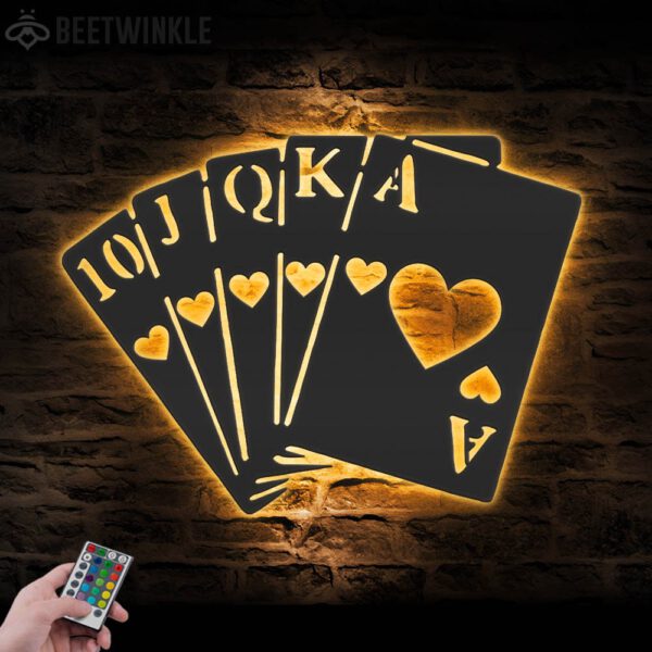 Poker-Cards-Casino-Metal-Wall-Art-LED-Light-4