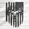 Punisher-Skull-Deer-Hunting-US-Flag-Metal-Wall-Art-LED-Light-4