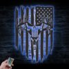 Punisher-Skull-Deer-Hunting-US-Flag-Metal-Wall-Art-LED-Light-8