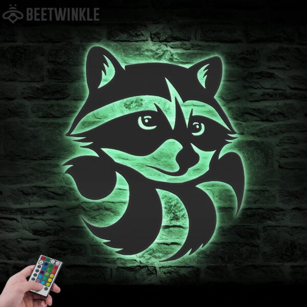 Raccoon-Metal-Wall-Art-with-LED-Light-7