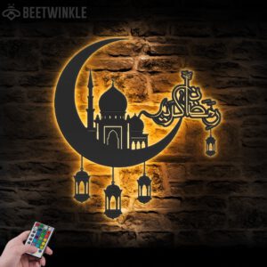 Ramadan-Mubarak-Moon-Metal-Wall-Art-LED-Light-10