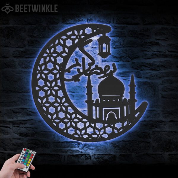 Ramadan-Mubarak-Moon-Metal-Wall-Art-LED-Light-2-3