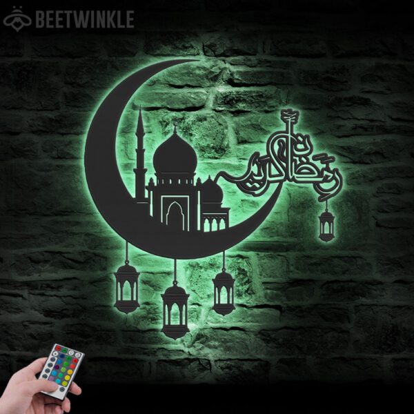 Ramadan-Mubarak-Moon-Metal-Wall-Art-LED-Light-8