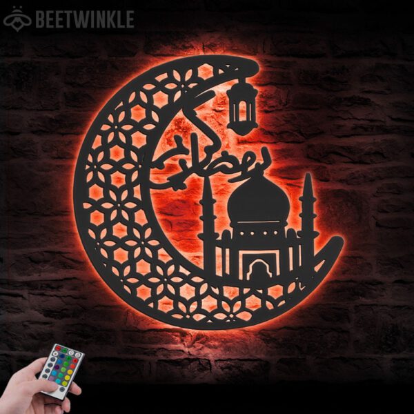 Ramadan-Mubarak-Moon-Metal-Wall-Art-LED-Light-9-2