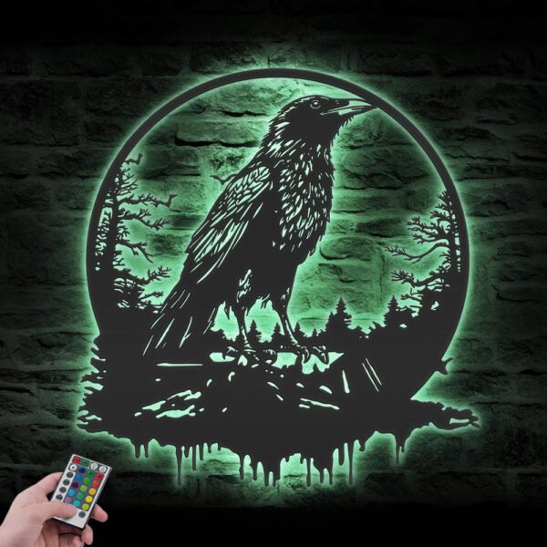 Raven-Metal-Wall-Art-with-LED-Light-2-1