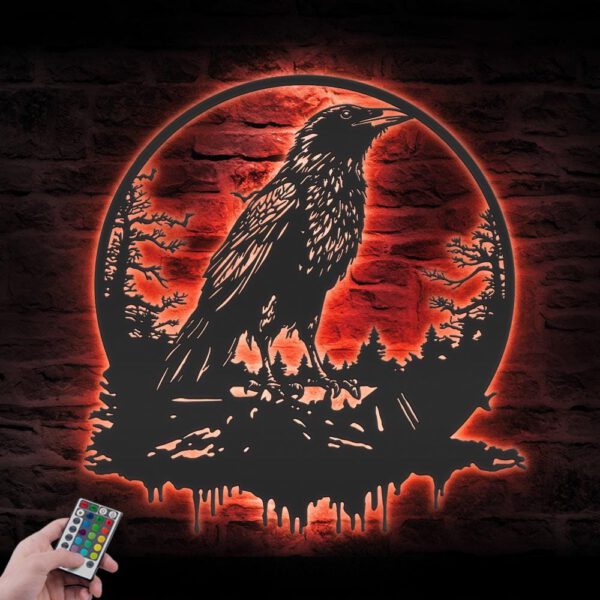 Raven-Metal-Wall-Art-with-LED-Light-7-1