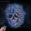 Rose-Sugar-Skull-Metal-Wall-Art-with-LED-Light-7