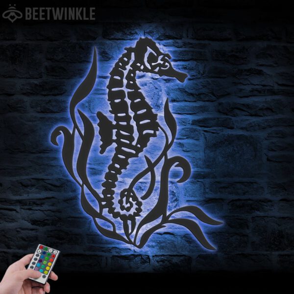 Seahorse-Metal-Wall-Art-LED-Light-2