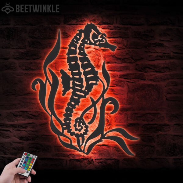 Seahorse-Metal-Wall-Art-LED-Light-7