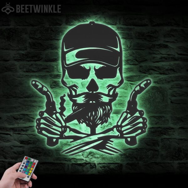 Skull-Welding-Metal-Wall-Art-LED-Light-3