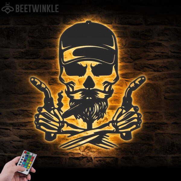 Skull-Welding-Metal-Wall-Art-LED-Light-7