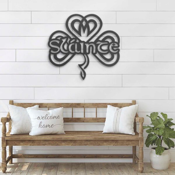 Slainte-Slainte-Celtic-Knot-Shamrock-Metal-Wall-Art-LED-Light-5