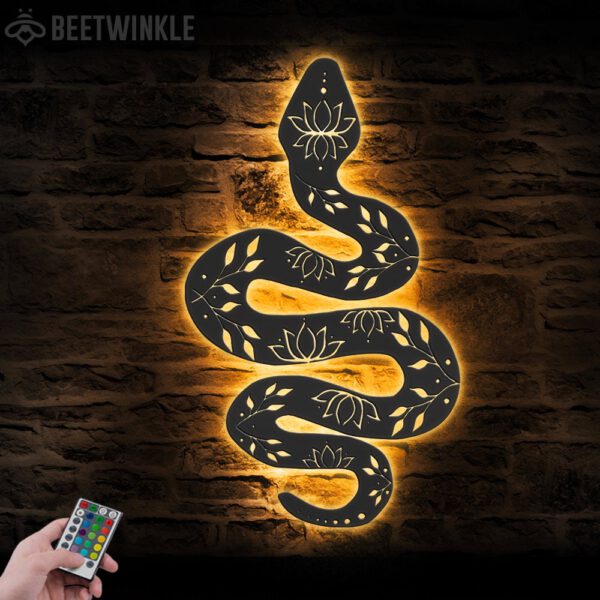 Snake-Lotus-Phase-Metal-Wall-Art-with-LED-Light-2