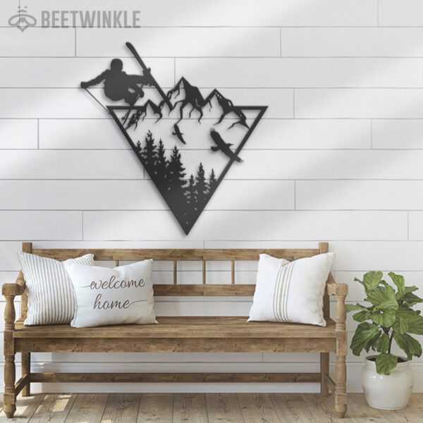 Snow-Skiing-Winter-Sport-Metal-Wall-Art-LED-Light-7