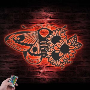 SunFlower-Moth-Butterfly-Metal-Wall-Art-with-LED-Light-3-1